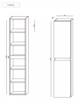 Colonne Come 35x160cm 2 portes Chêne doré - OZE Réf. COME-C1600CD