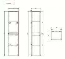 Colonne Dandy 35x150cm 2 portes Chêne doré - OZE Réf. DANDY-C1500CD