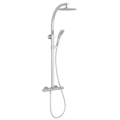 Colonne de douche Oblo mitigeur thermostatique douche de t�te ronde Chrome - Jacob Delafon E11717-CP