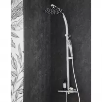 Colonne de douche Oblo mitigeur thermostatique douche de t&ecirc;te ronde Chrome - Jacob Delafon E11717-CP