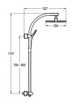 Colonne de douche Oblo mitigeur thermostatique douche de tête ronde Chrome - Jacob Delafon E11717-CP
