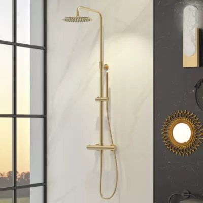 Colonne de douche thermostatique Aquadiva Or bross� - KINEDO R�f. CD368
