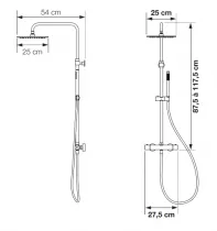 Colonne de douche thermostatique Aquadiva Or brossé - KINEDO Réf. CD368