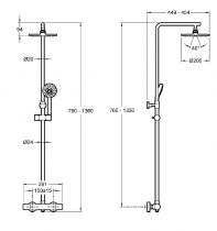 Colonne de douche thermostatique Brive 2 Chromé - JACOB DELAFON Réf. E24322-CP