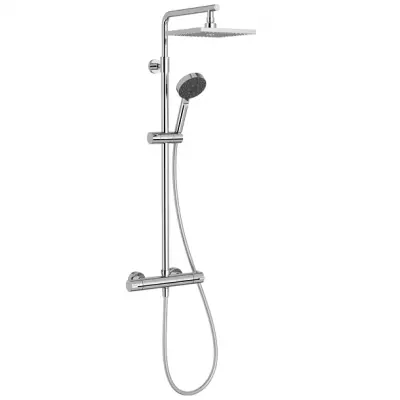 Colonne de douche thermostatique Brive 2 t�te carr�e Chrom� - Jacob Delafon R�f. E25768-CP