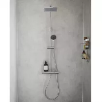 Colonne de douche thermostatique Brive 2 t&ecirc;te carr&eacute;e Chrom&eacute; - Jacob Delafon R&eacute;f. E25768-CP