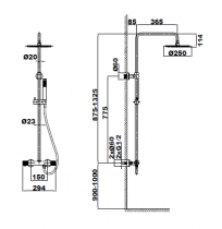 Colonne de douche thermostatique Drakar Or brossé - O\'DESIGN Réf. DRAK800OB-OB