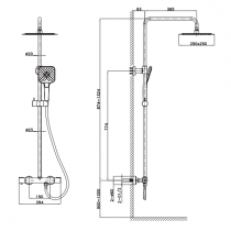 Colonne de douche thermostatique Figaro Nickel brossé - O\'DESIGN Réf. FIG800NB