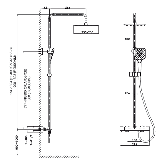 Mitigeur thermostatique douche FIGARO