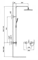 Colonne de douche thermostatique Gala Gun - OZE Réf. GALA800G