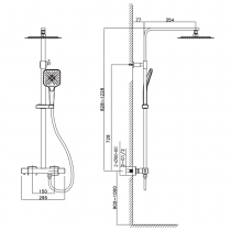 Colonne de douche thermostatique Grafik Cuivre brossé - O\'DESIGN Réf. GRAF800CB