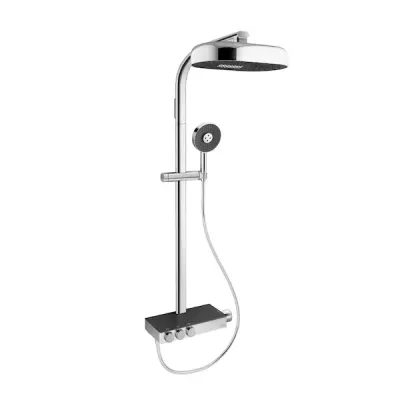 Colonne de douche thermostatique Grands Boulevards 3 fonctions avec tablette Chrom� - JACOB DELAFON R�f. E36549-9-CP