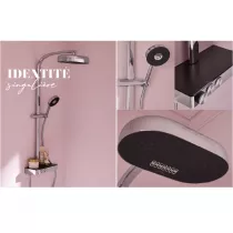 Colonne de douche thermostatique Grands Boulevards 3 fonctions avec tablette Chrom&eacute; - JACOB DELAFON R&eacute;f. E36549-9-CP