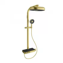 Colonne de douche thermostatique Grands Boulevards 3 fonctions avec tablette Laiton bross&eacute;- JACOB DELAFON R&eacute;f. E36549-9-2MB