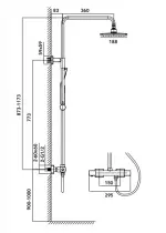 Colonne de douche thermostatique Haxo Chromé - OZE Réf. HAXO800C