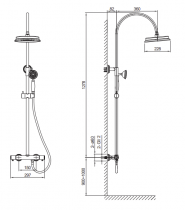 Colonne de douche thermostatique Icare Or brossé - O\'DESIGN Réf. ICA800OB