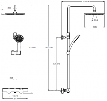 Colonne de douche thermostatique July+ Chromé - JACOB DELAFON Réf. E35678-9-CP
