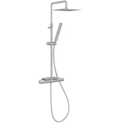 Colonne de douche thermostatique M�tro carr�e avec tablette Chrom� - JACOB DELAFON R�f. E26596-CP