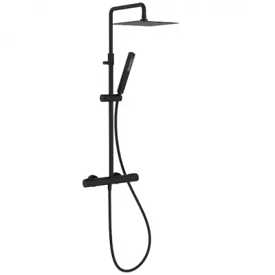Colonne de douche thermostatique M�tro carr�e Noir mat - JACOB DELAFON R�f. E26595-BL