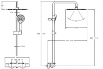 Colonne de douche thermostatique Métro Chromé - JACOB DELAFON Réf. E26589-CP