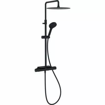 Colonne de douche thermostatique M�tro Noir mat avec tablette - Jacob Delafon R�f. E26589-BL