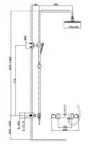 Colonne de douche thermostatique Noir - OZE Réf. Z800N