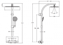 Colonne de douche thermostatique Oblo Chromé - JACOB DELAFON Réf. E20642-CP