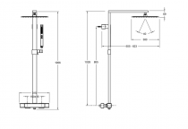 Colonne de douche thermostatique Strayt Chromé - JACOB DELAFON Réf. E98321-CP version B