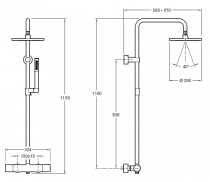 Colonne de douche Toobi mitigeur thermostatique douche de tête ronde Chrome - JACOB DELAFON Réf. E8993-CP