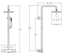 Colonne de douche Toobi mitigeur thermostatique douche de tête ronde Chrome - JACOB DELAFON Réf. E8993-CP