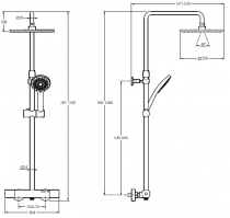 Colonne douche thermostatique July+ Chromé - JACOB DELAFON Réf. E35679-9-CP