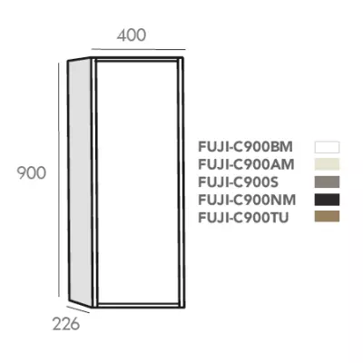 Colonne Fuji 40x90cm Smoke poudr� - O\'DESIGN R�f. FUJIC900S