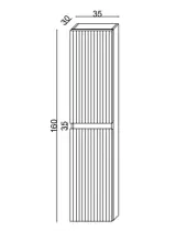 Colonne Garos 35x160cm 2 portes Blanc brillant - OZE Réf. GAROS-C1600B