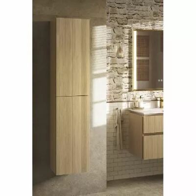 Colonne LEVANTO 35cm H.160cm 2 portes - D�cor bois ch�ne stri� 2 finitions au choix - DECOTEC 1826852 / 1826862