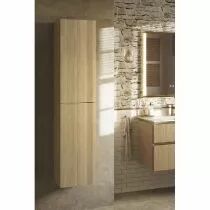 Colonne LEVANTO 35cm H.160cm 2 portes - Décor bois chêne strié 2 finitions au choix - DECOTEC 1826852 / 1826862