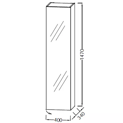 Colonne miroir Parallel 40cm H147cm Charni�res � droite Laque - JACOB DELAFON R�f. EB1853D-TL