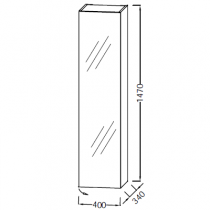 Colonne miroir Parallel 40cm H147cm Charnières à droite Mélaminé - JACOB DELAFON Réf. EB1853D-MM