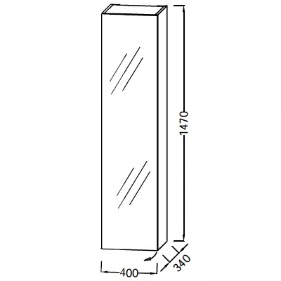 Colonne miroir Parallel 40cm H147cm Charni�res � gauche M�lamin� - JACOB DELAFON R�f. EB1853G-MM