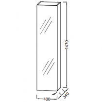 Colonne miroir Parallel 40cm H147cm Charnières à gauche Mélaminé - JACOB DELAFON Réf. EB1853G-MM