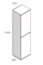 Colonne Modena 35cm 2 portes Cannelier - O\'DESIGN Réf. MODENAC1450CA