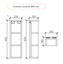 Colonne niche Harmonie 20x65cm Blanc mat - OZE Réf. HAR-C650BM-N