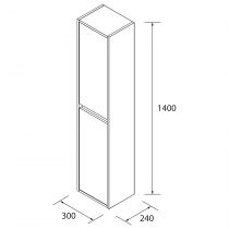 Colonne NOJA L.30cm H.140cm 2 portes Blanc brillant - SALGAR Réf. 104360