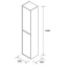 Colonne NOJA L.30cm H.140cm 2 portes Blanc brillant - SALGAR Réf. 104360