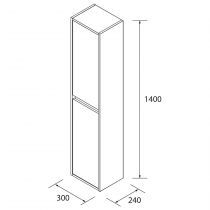 Colonne NOJA L.30cm H.140cm 2 portes Blanc brillant - SALGAR Réf. 104360