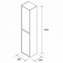 Colonne NOJA L.30cm H.140cm 2 portes Blanc brillant - SALGAR R&eacute;f. 104360