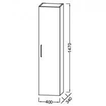 Colonne Odéon Rive Gauche 1 porte charnière à droite Façade motif laque satinée (16 coloris) - Jacob DELAFON EB2570DMx-Rx-LS