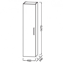 Colonne Odéon Rive Gauche 1 porte charnière à gauche Façade motif laque satinée (16 coloris) - Jacob DELAFON EB2570GMx-Rx-LS