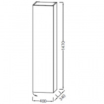 Colonne Parallel 40cm H147cm Charnières à droite Laque - JACOB DELAFON Réf. EB1851D-TL