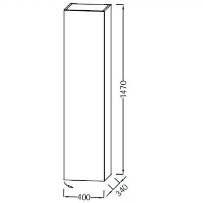 Colonne Parallel 40cm H147cm Charni�res � droite M�lamin� - JACOB DELAFON R�f. EB1851D-MM