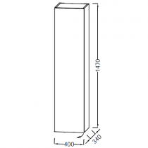 Colonne Parallel 40cm H147cm Charnières à gauche Laque - JACOB DELAFON Réf. EB1851G-TL